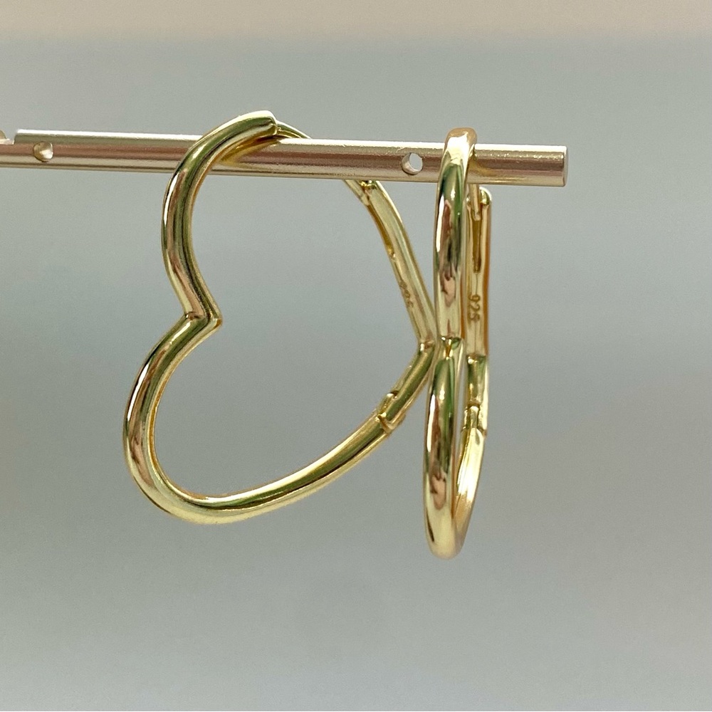 Gold Heart Hoop Earrings